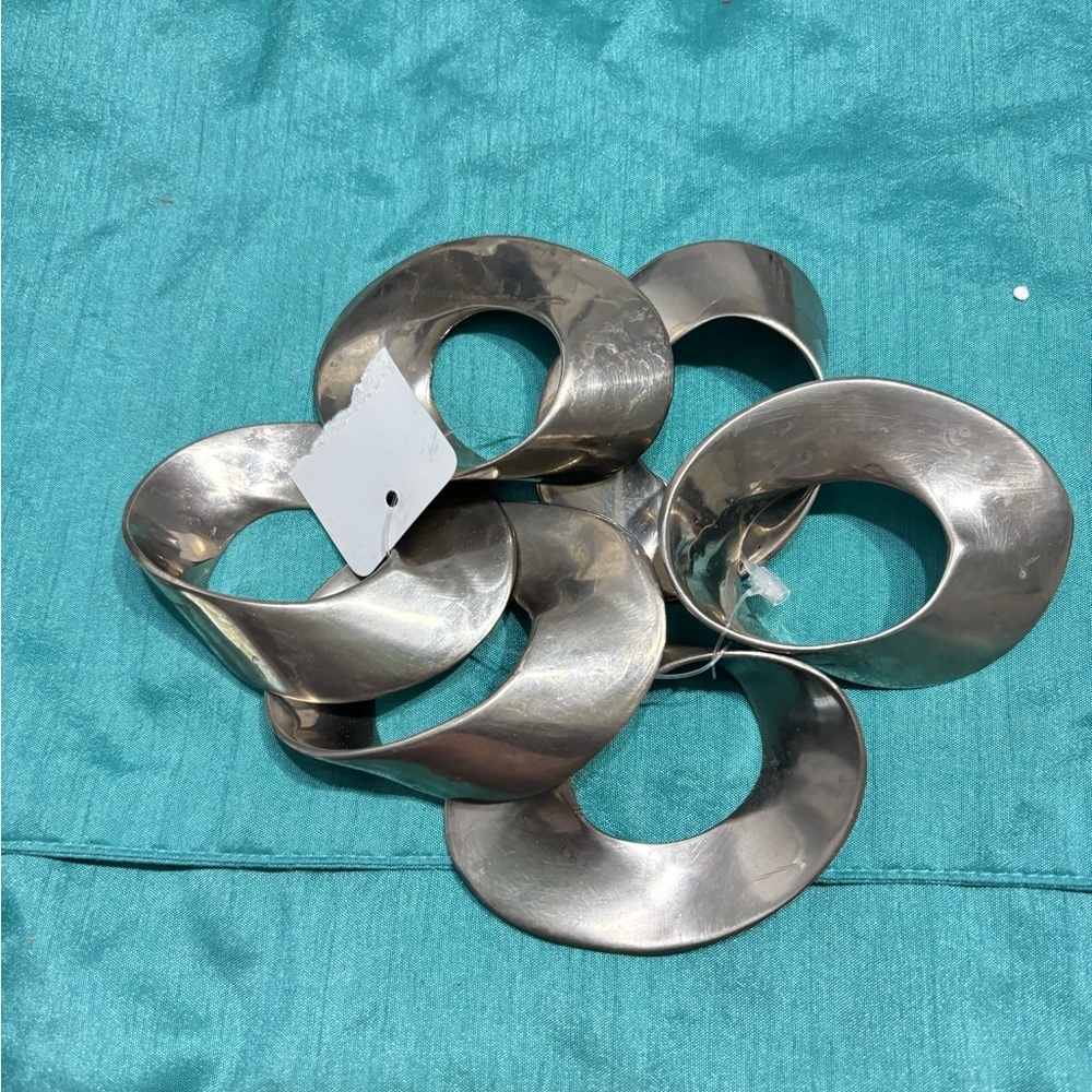 Wedgwood Silver Plate Twist Napkin Rings Set of 6